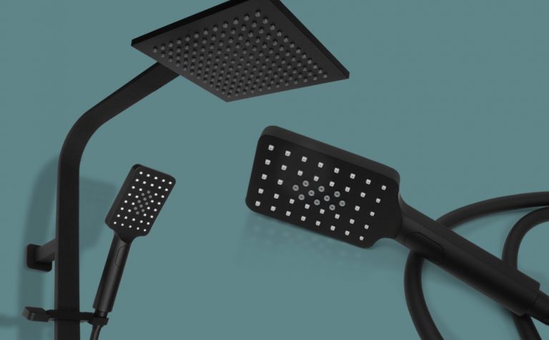 Monolith Square Shower Column - Matt Black - paco jaanson